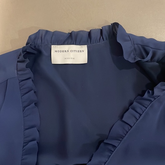 Modern Citizen Navy Wrap Dress. Size Medium. - Picture 3 of 4